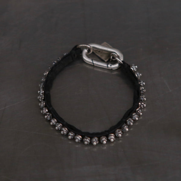 GOTI Horse Leather Bracelet 925 Silver Italy Old GT-BR1213-0